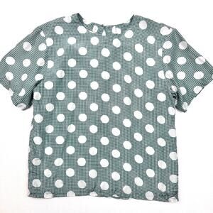 Vintage Selene Polka Dot 100% Silk Top Size L